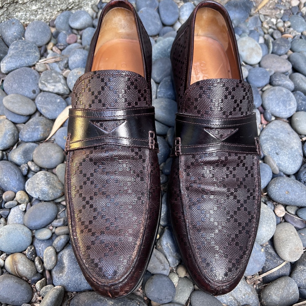 Mens Gucci Brown Leather Penny Loafer